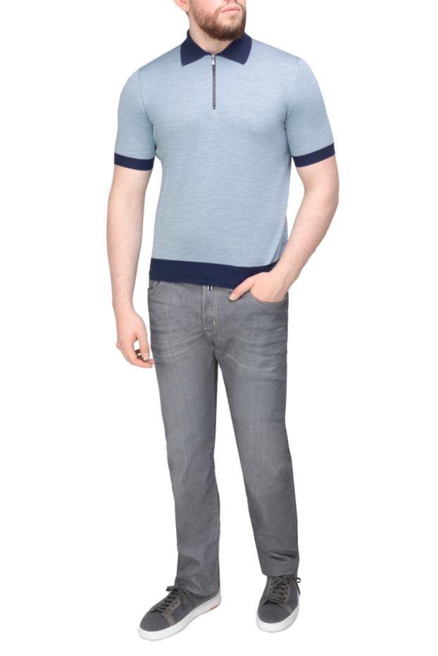 Malo two-tone cotton zip-up polo shirt 144188 - photo 2