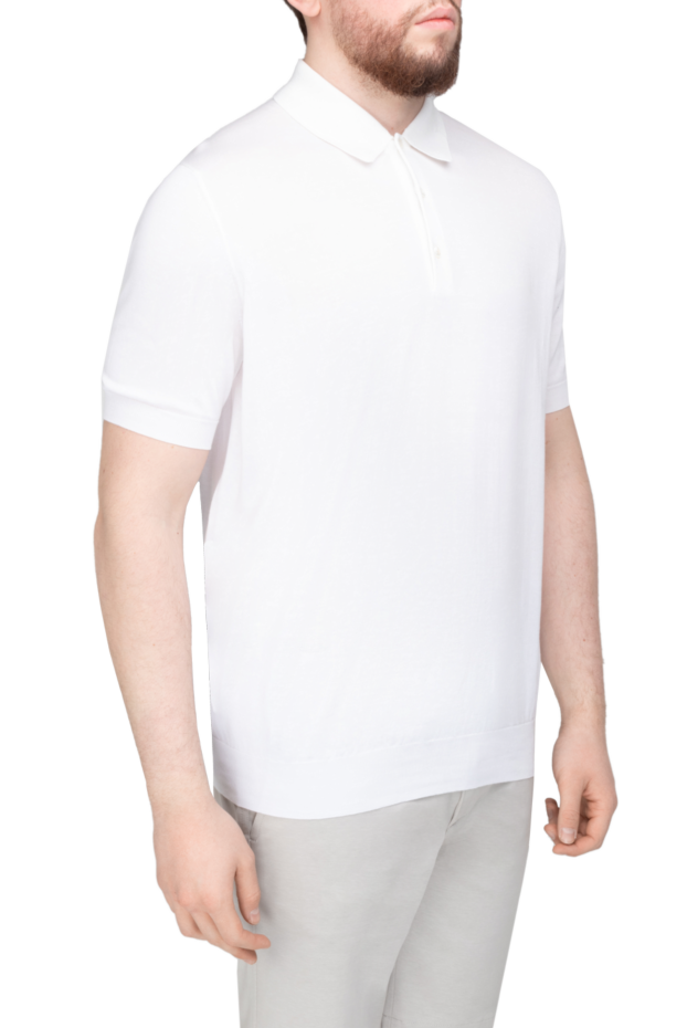 Malo men's classic white cotton polo shirt 144203 - photo 3