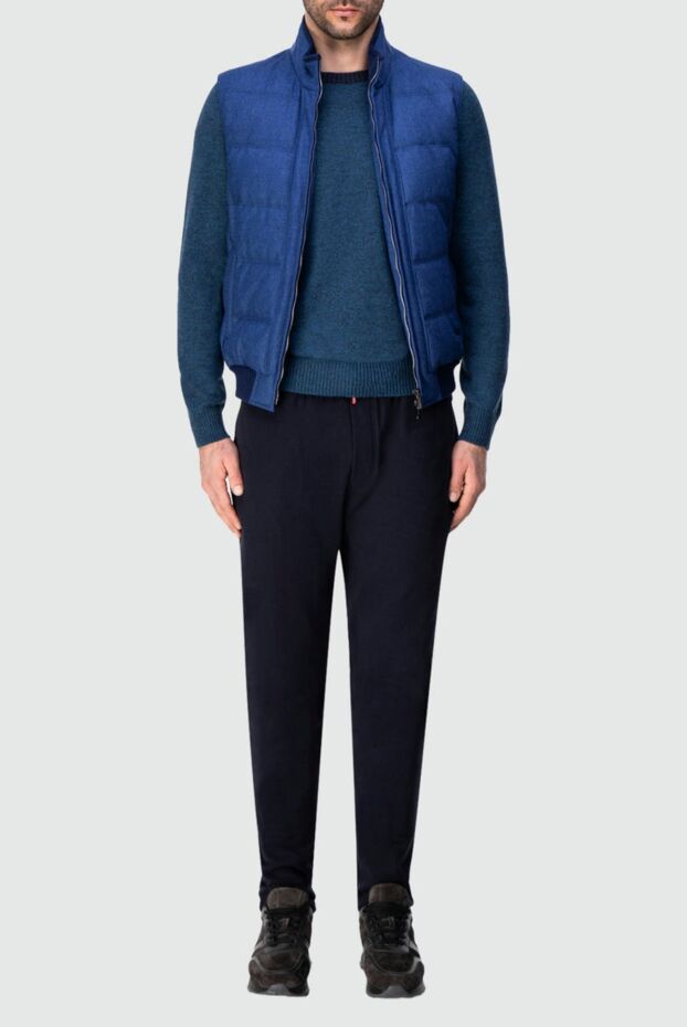 Enrico Mandelli insulated wool vest with knitted trim, blue

 144295 - photo 3