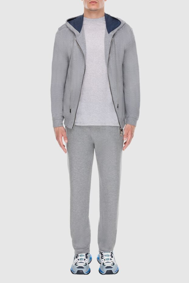 Billionaire men’s grey silk tracksuit with hood 144320 - photo 2