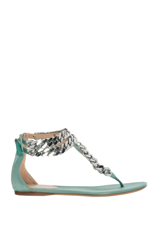 Giambattista Valli women's sandals with silver chains, green 144339 - photo 1