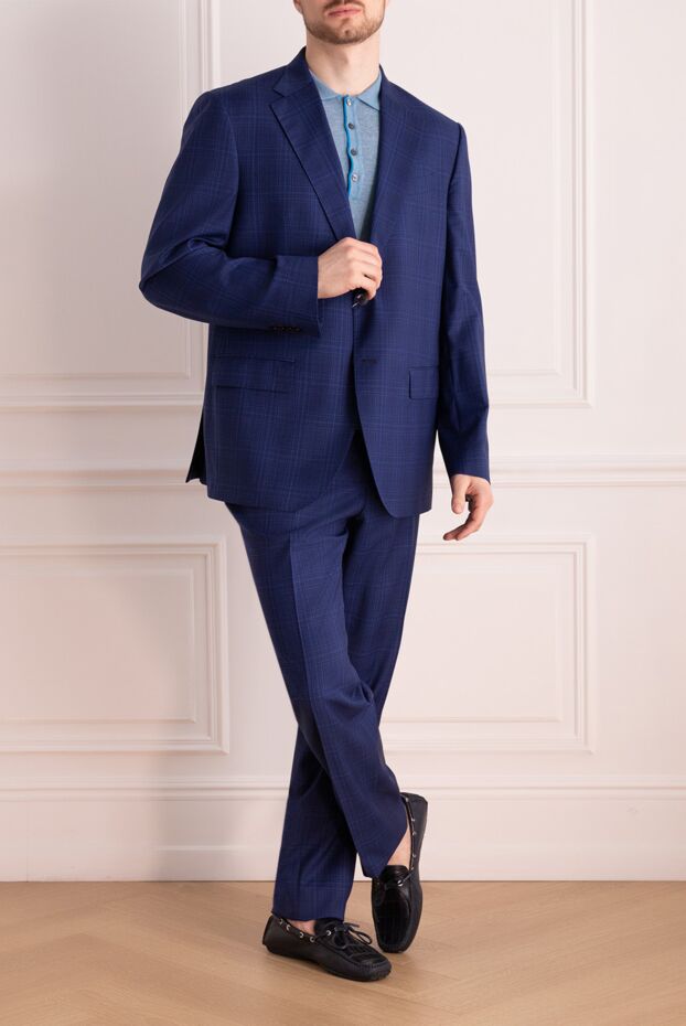 Sartoria Latorre checked wool dark blue suit men's 144519 - photo 2