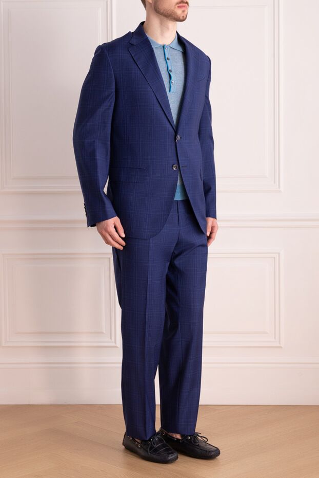 Sartoria Latorre checked wool dark blue suit men's 144519 - photo 3