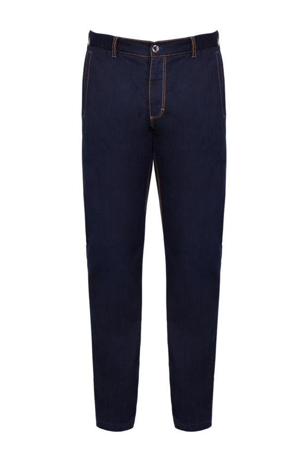 Zilli men's five-pocket jeans in deep indigo with contrast stitching 144944 - photo 1