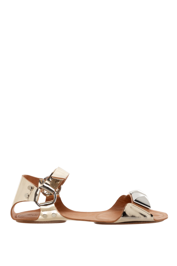 Giambattista Valli women's leather sandals with metal accessories, yellow 145108 - photo 1