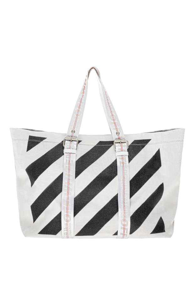 Off-White women's tote bag white and black linen 145118 - photo 1