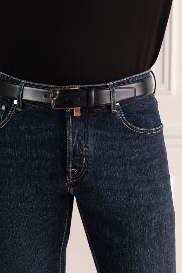 Cesare di Napoli black and blue leather belt for men 145334 - photo 2