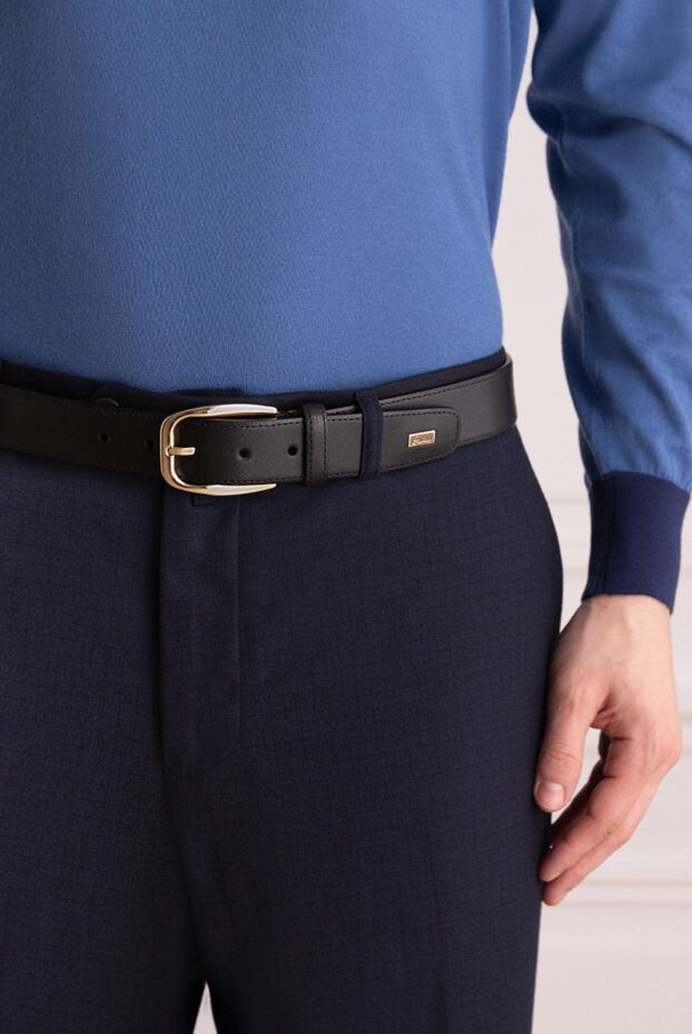 Brioni classic men's belt made of saffiano leather, black

 145435 - photo 3