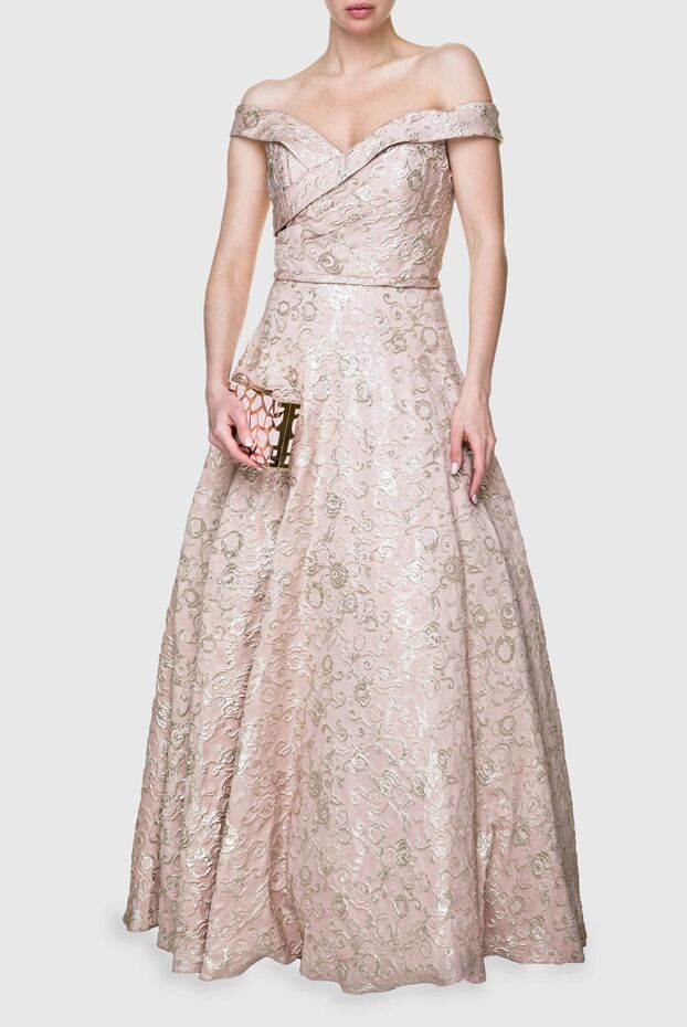 Fleur de Paris pink dress with a textured pattern in golden coating women's 145458 - photo 2