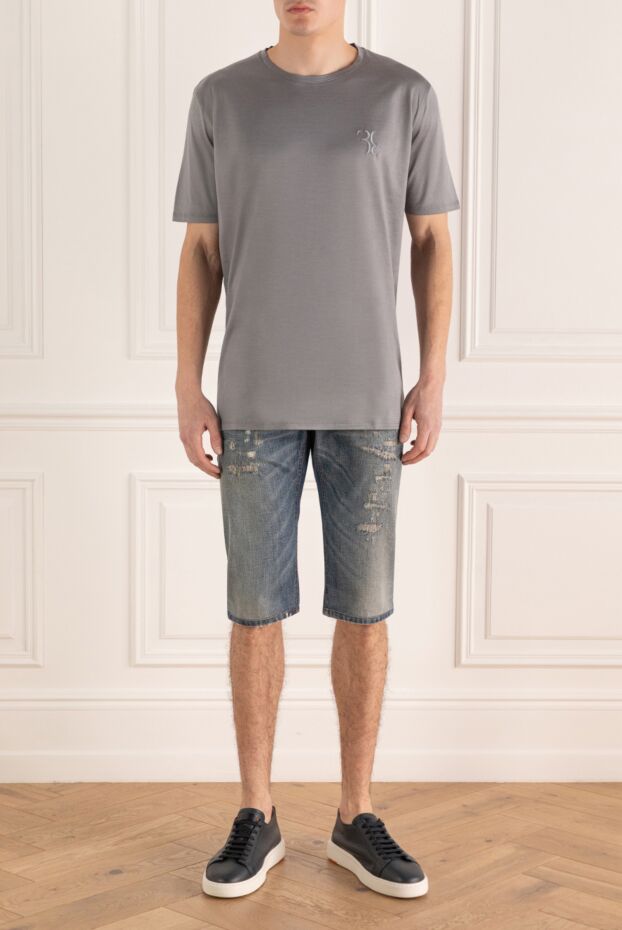 Billionaire men's gray cotton t-shirt with print 145490 - photo 2