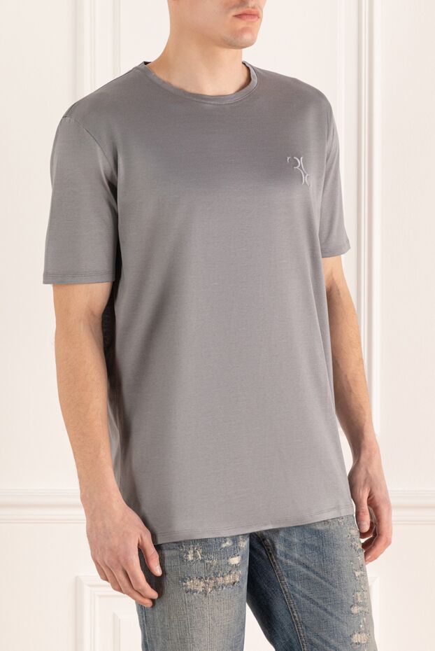 Billionaire men's gray cotton t-shirt with print 145490 - photo 3