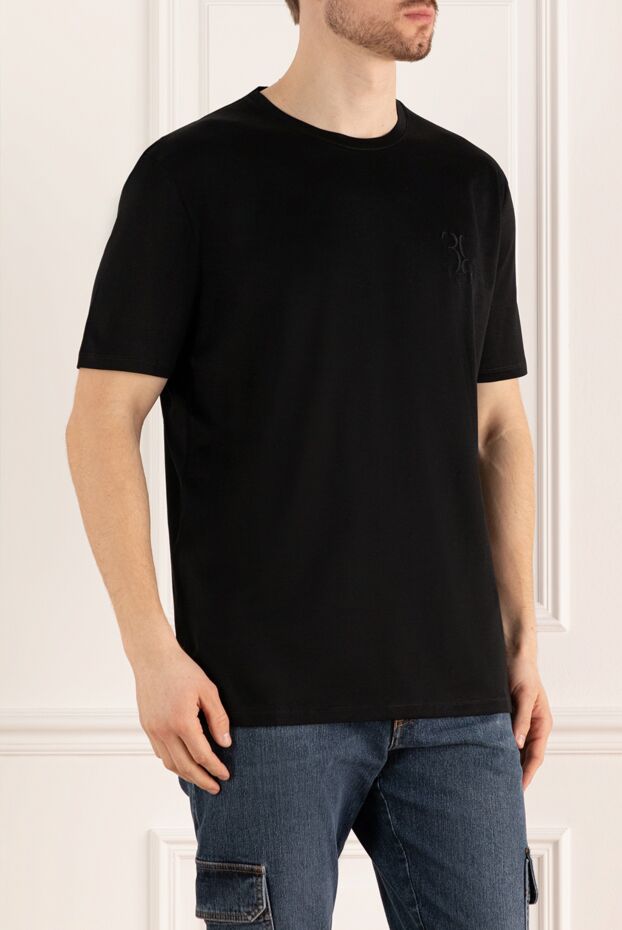 Billionaire a basic black fine knit tee with subtle embossed branding on the chest. 145493 - photo 3