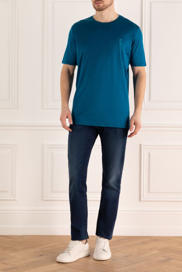 Billionaire blue cotton t-shirt with 3d logo
 145496 - photo 2