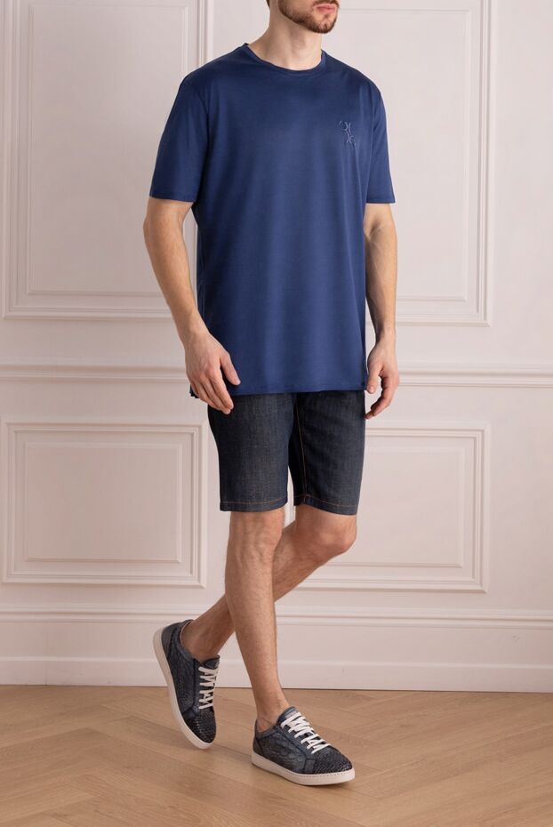 Billionaire deep blue t-shirt with embroidered logo
 145500 - photo 2