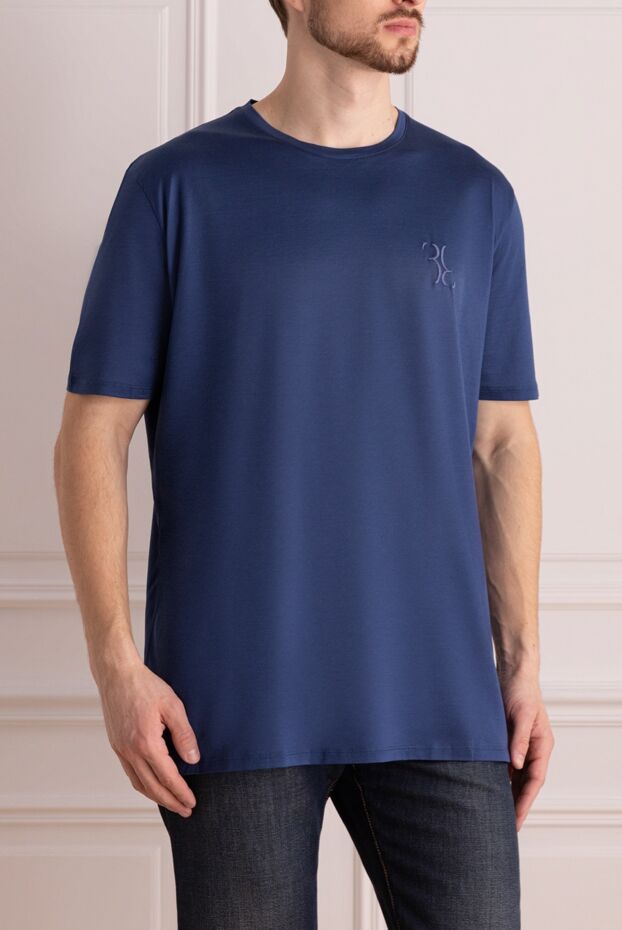 Billionaire deep blue t-shirt with embroidered logo
 145500 - photo 3