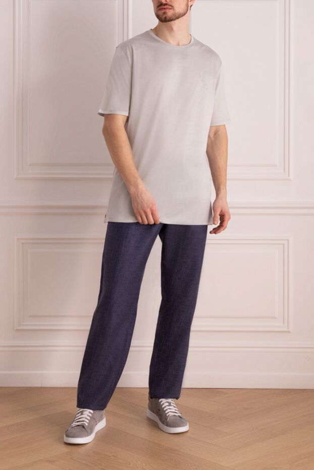 Billionaire t-shirt with fine embroidery on the chest in a light gray shade
 145502 - photo 2