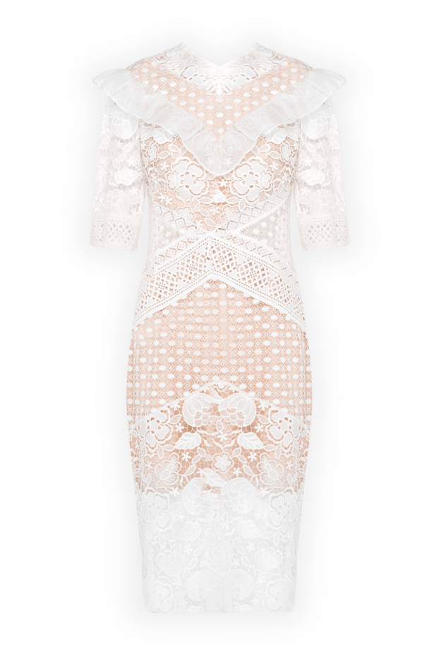 Fleur de Paris фигуралы қамыты мен өрімі бар кружевые ақ миди көйлек
146301 - фото 1