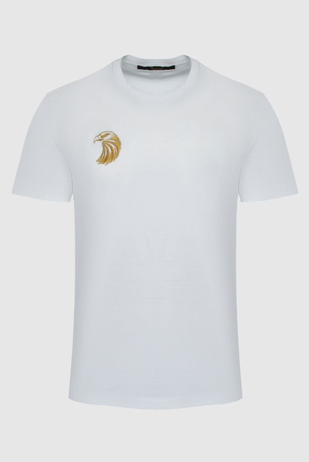 Billionaire white t-shirt with golden eagle embroidery on the chest 146506 - photo 1