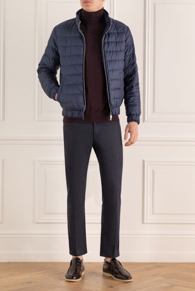 Corneliani сыдырмалы және көлденең тігісі бар ультра ашық көк мамық күрте
 146655 - фото 2