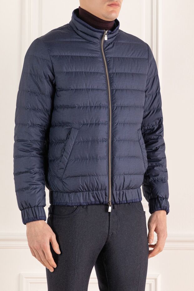 Corneliani сыдырмалы және көлденең тігісі бар ультра ашық көк мамық күрте
 146655 - фото 3