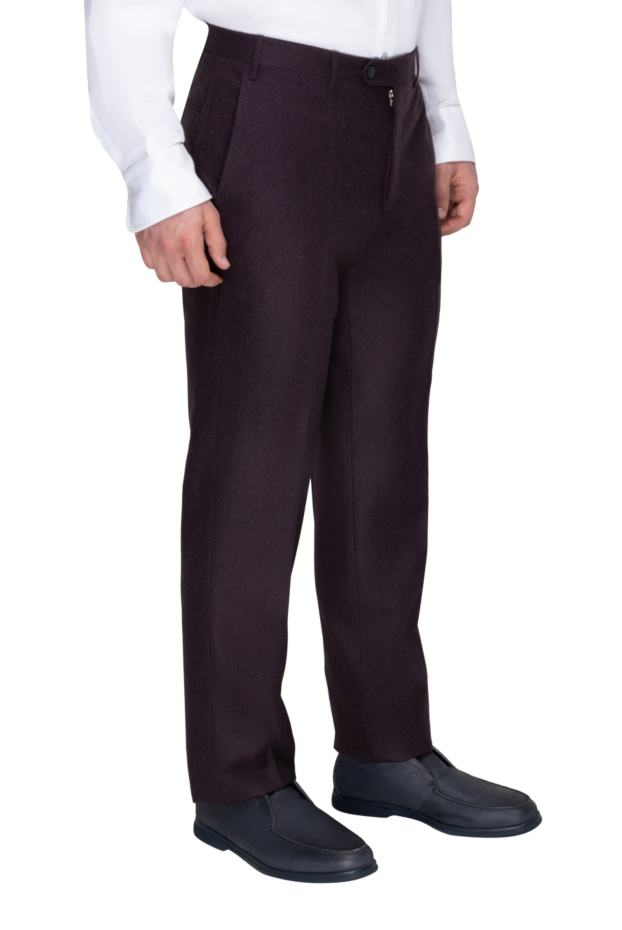 Corneliani брюки из шерсти фиолетовые мужские 146672 - фото 3