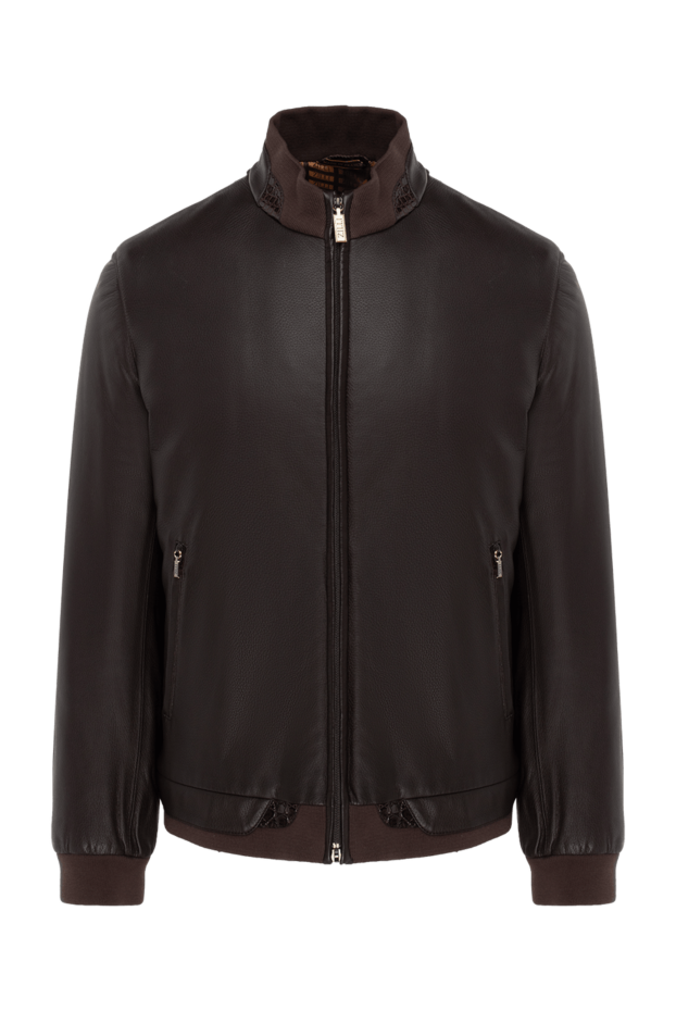 Zilli jacket made of genuine leather and alligator leather brown men's 146694 - photo 1