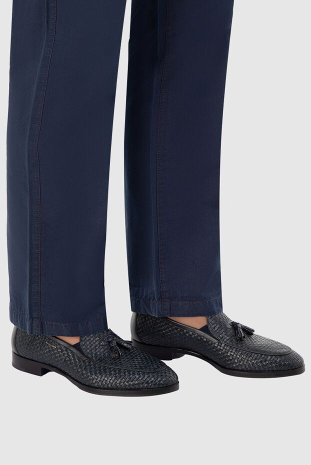 Zilli braided leather loafers blue with tassels mens
146699 - photo 2