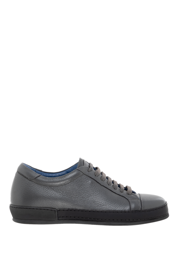 Cesare di Napoli men's leather sneakers in graphite color with textile lacing
146740 - photo 1