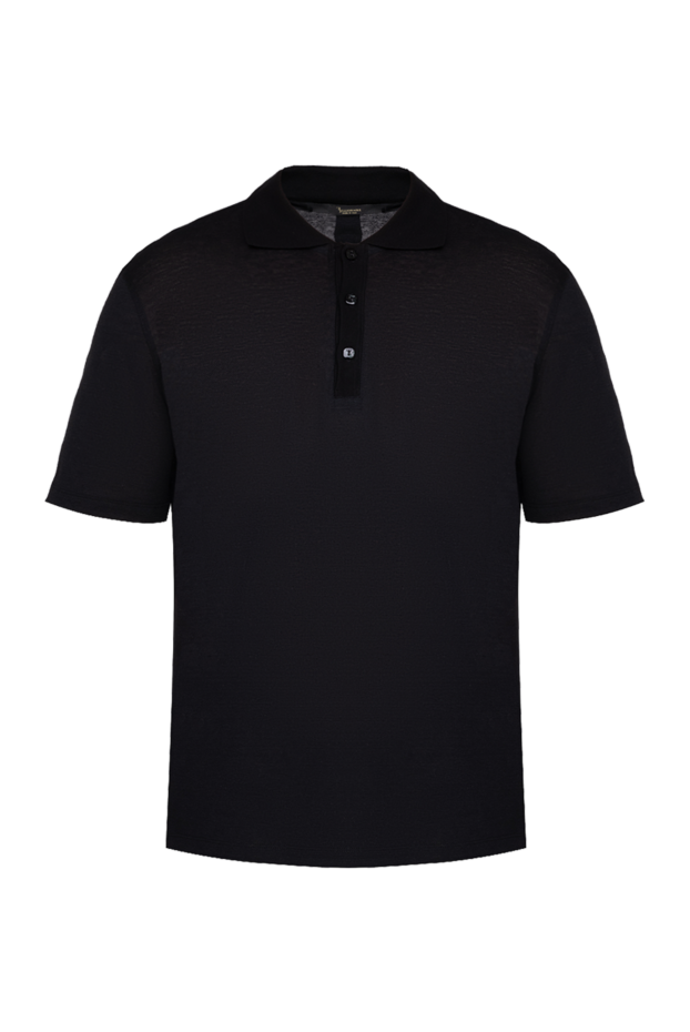 Billionaire men's black linen and cotton polo shirt 147022 - photo 1