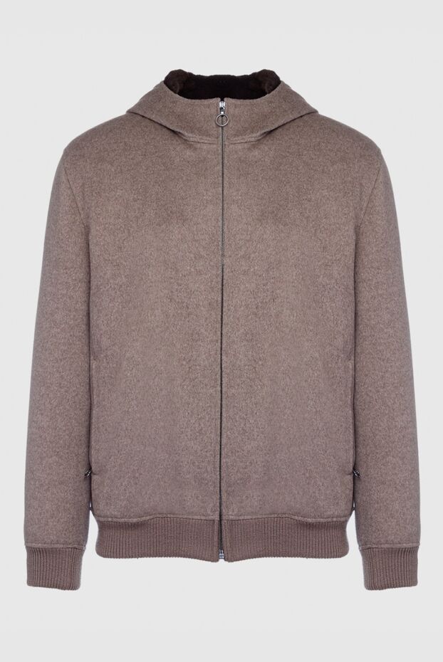 Seraphin men's beige cashmere bomber jacket with a hood 147361 - photo 1