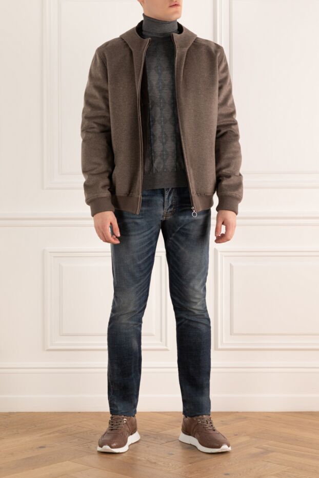 Seraphin men's beige cashmere bomber jacket with a hood 147361 - photo 2