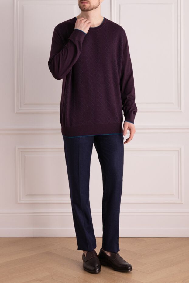 Stefano Ricci knitted jumper made of cashmere and silk with a diamond pattern 147670 - photo 2