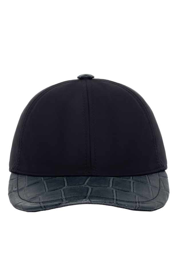 Hettabretz men's blue silk and alligator leather cap 147805 - photo 1