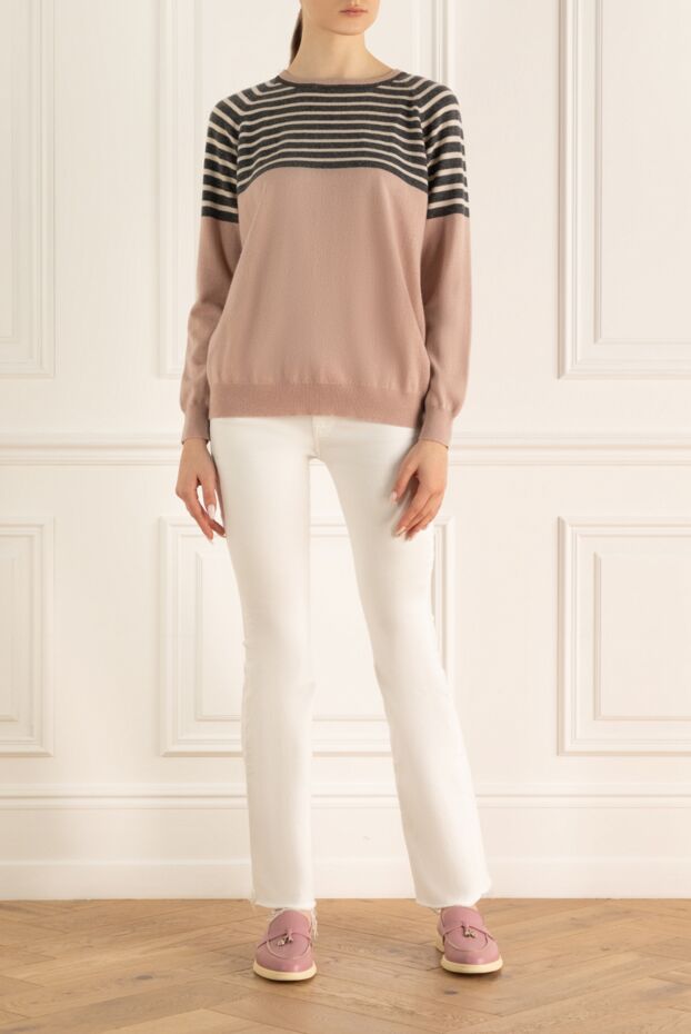 Brunello Cucinelli pink and gray striped knit jumper
 147813 - photo 2
