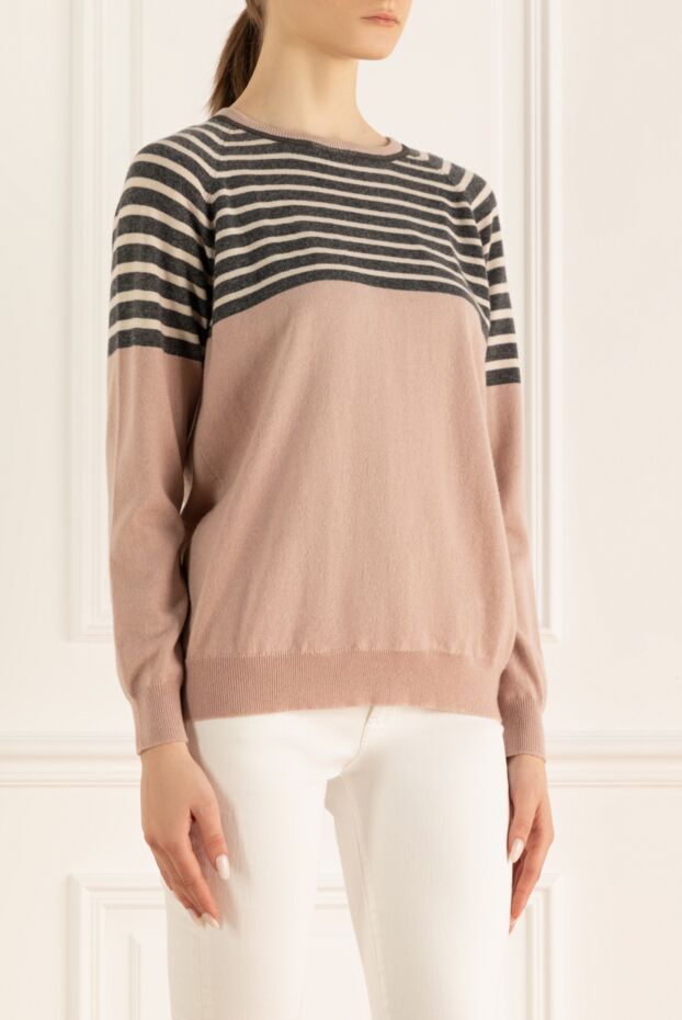 Brunello Cucinelli pink and gray striped knit jumper
 147813 - photo 3