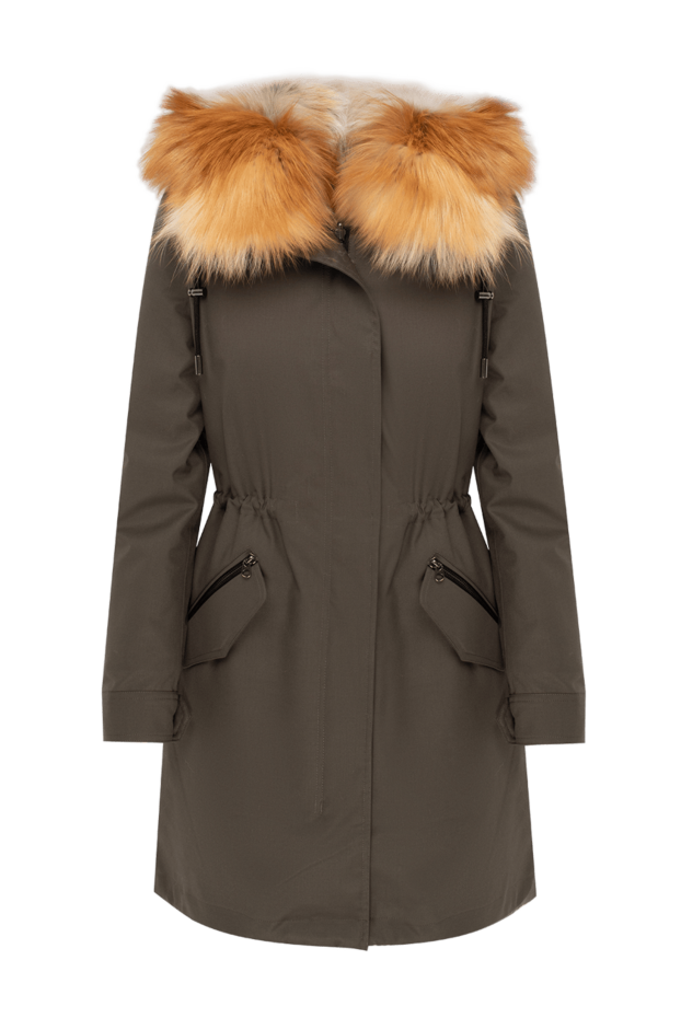 Intuition women's khaki parka jacket with a fluffy fur trim on the hood 147979 - photo 1