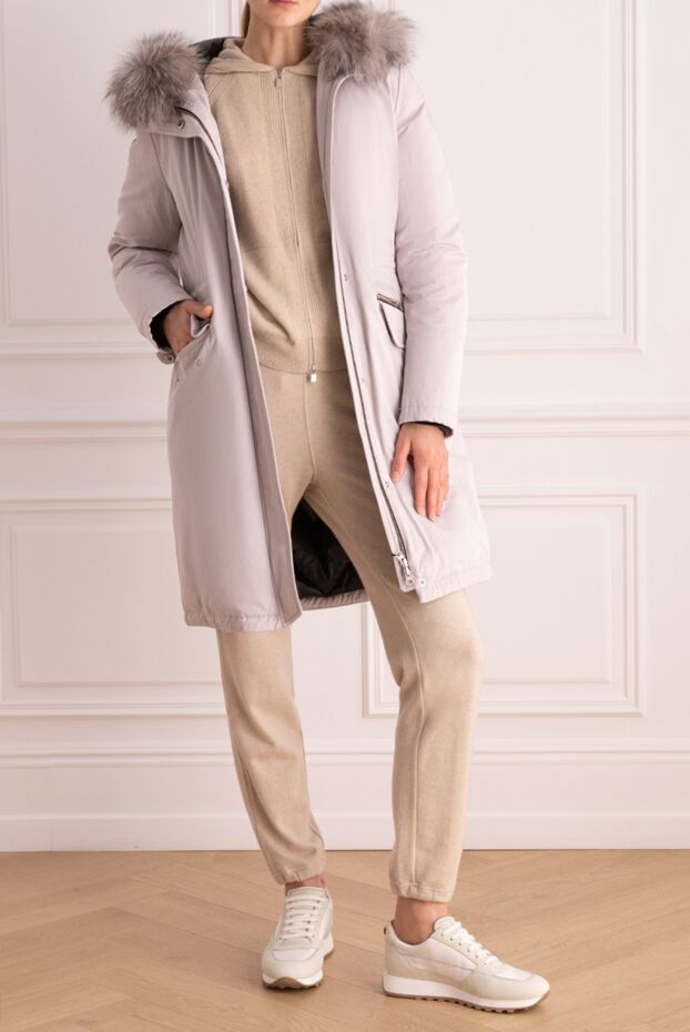 Intuition women's elongated parka with natural down and fluffy fur trim 147982 - photo 2
