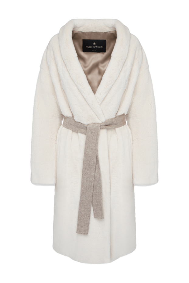 Fabio Gavazzi women's fur coat made of natural fur with a gray-beige belt 147998 - photo 1