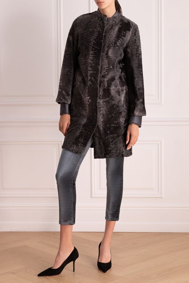 FG Furs gray scribble fur coat for women 148122 - photo 2