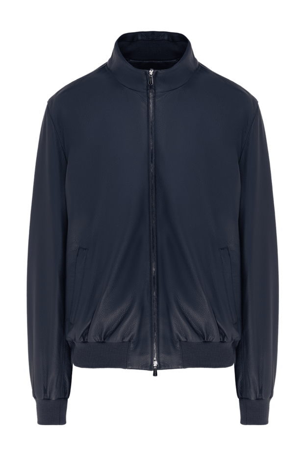Enrico Mandelli dark blue leather jacket with elastic cuffs and collar
148183 - photo 1