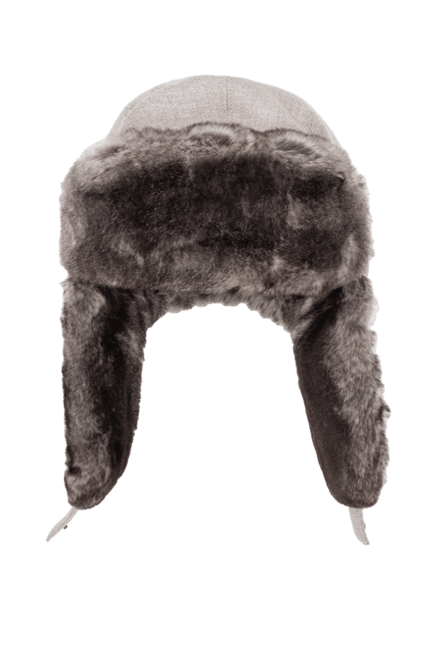 Enrico Mandelli ushanka hat made of natural fur for severe frosts, gray
148191 - photo 1