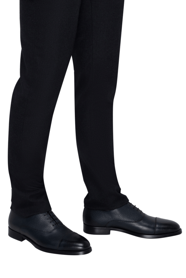 Doucal`s туфли оксфорды cap-toe из зернистой кожи синие мужские 148267 - фото 2