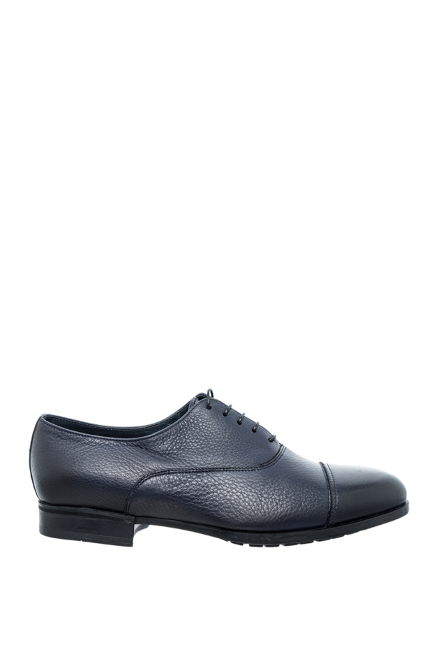 Doucal`s туфли оксфорды cap-toe из фактурной кожи на меху синие мужские 148286 - фото 1