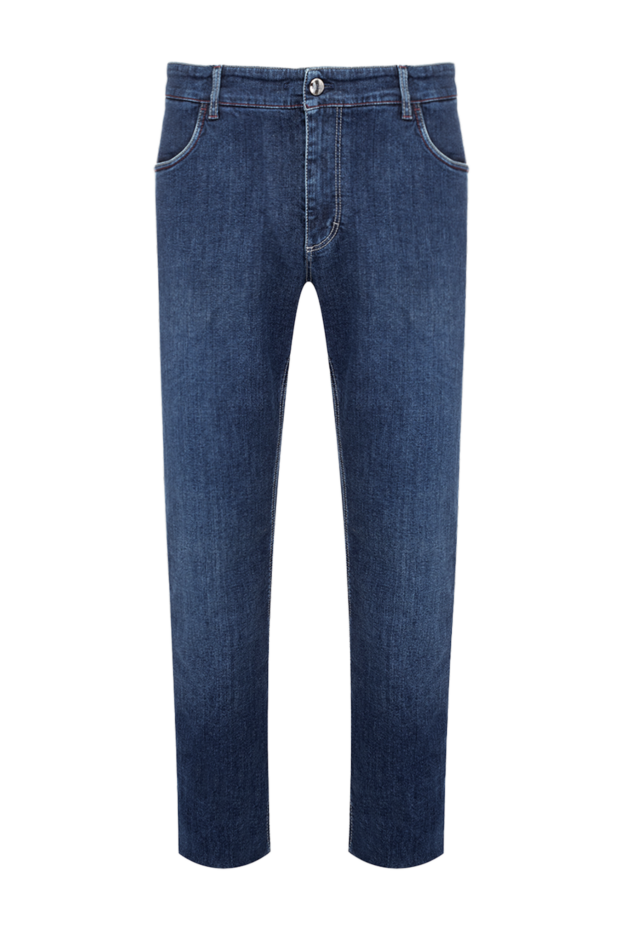 Zilli blue straight leg jeans with accent embroidery on the back pockets 148307 - photo 1