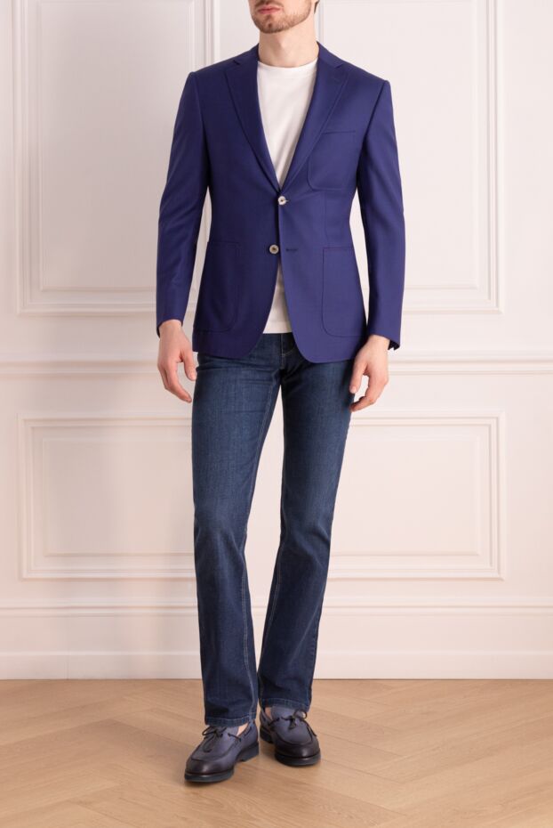 Zilli blue straight leg jeans with accent embroidery on the back pockets 148307 - photo 2