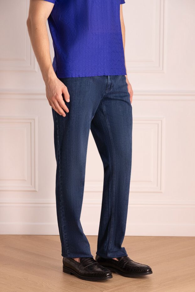 Zilli men's jeans in rich blue with branded trim
 148328 - photo 3