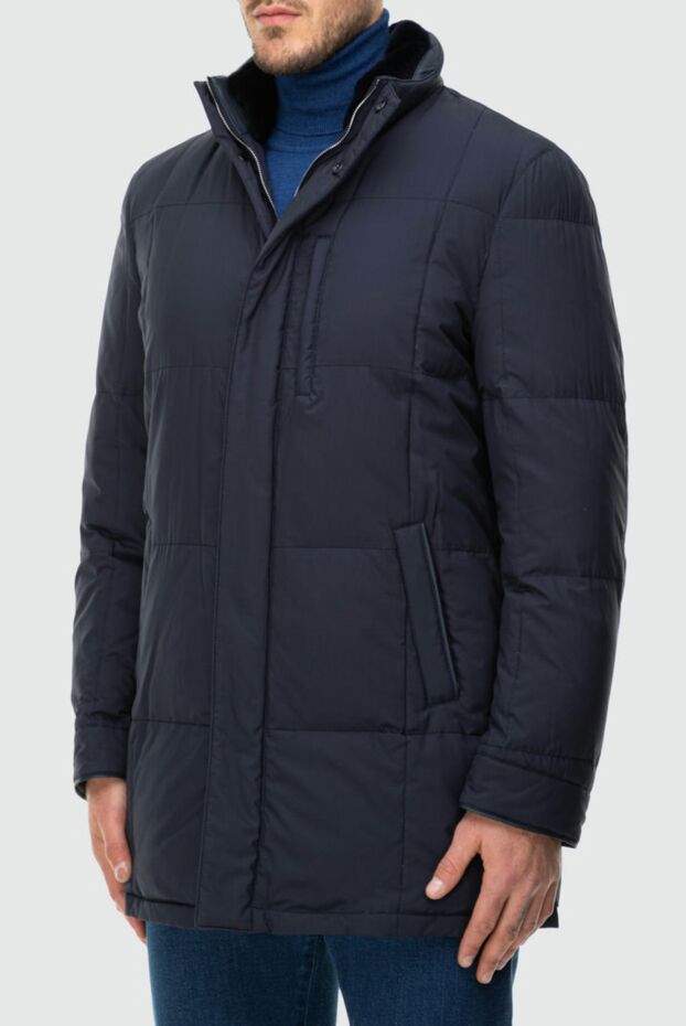 Enrico Mandelli men's blue extended insulated silk jacket 148361 - photo 3