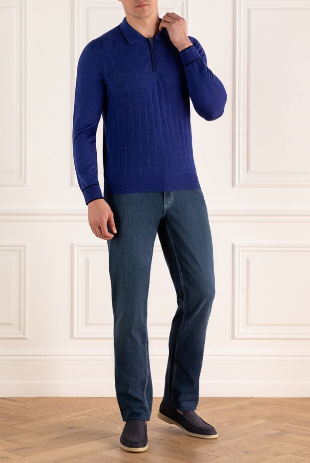 Zilli straight-leg cotton jeans with blue decorative seam
 148382 - photo 2