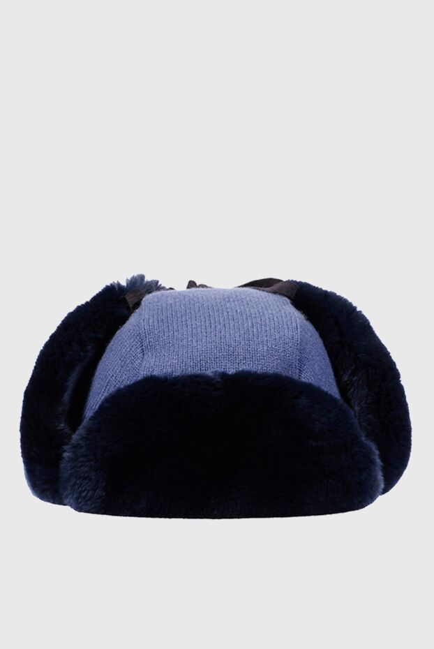 Cesare di Napoli blue trapper hat with contrasting fur for men 148503 - photo 1