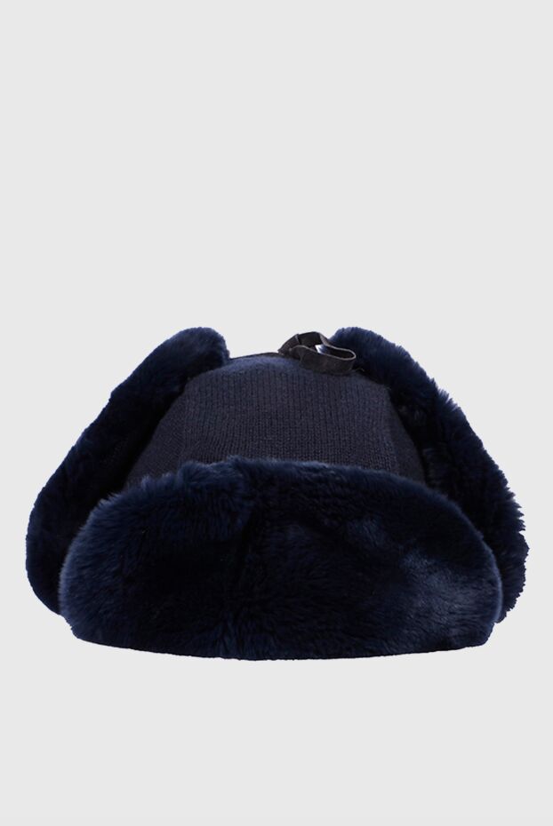 Cesare di Napoli dark blue trapper hat with fur for men 148504 - photo 1